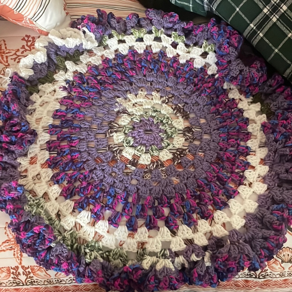 Festive hand-woven mat